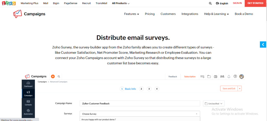best online survey tools - Zoho survey
